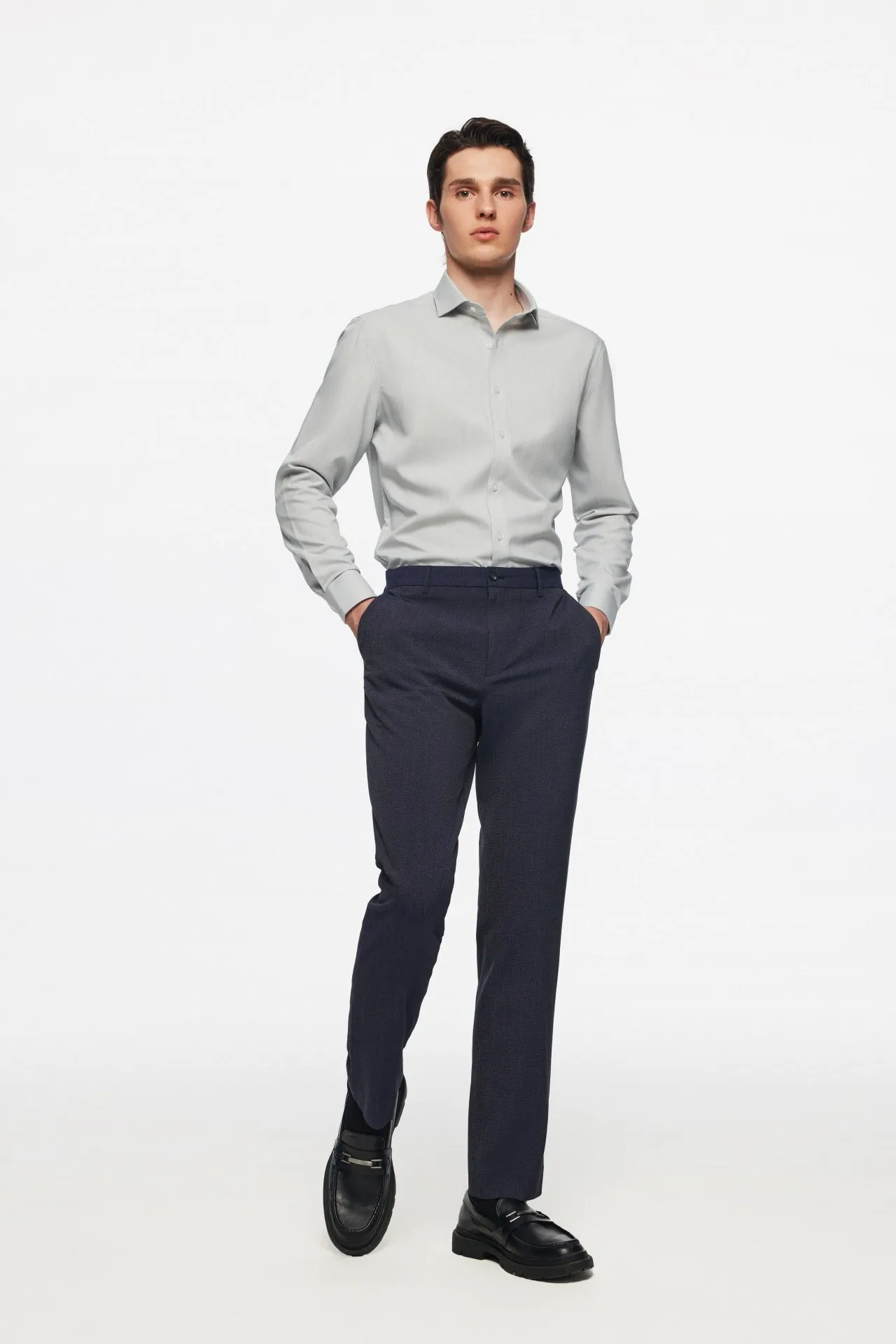 Non-Iron Quick Dry Smart Fit Semi Solid Shirt