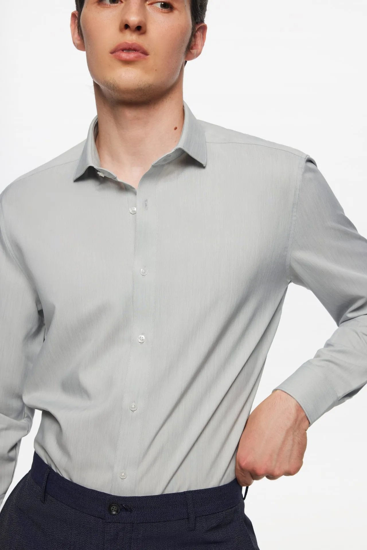 Non-Iron Quick Dry Smart Fit Semi Solid Shirt