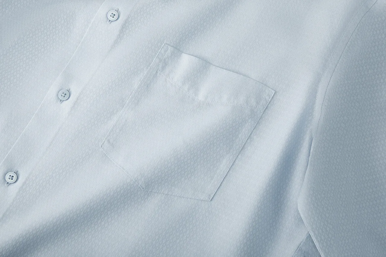 Non-Iron Super Soft Lyocell Blend Textured Shirt in Smart Fit with Chest Pocket