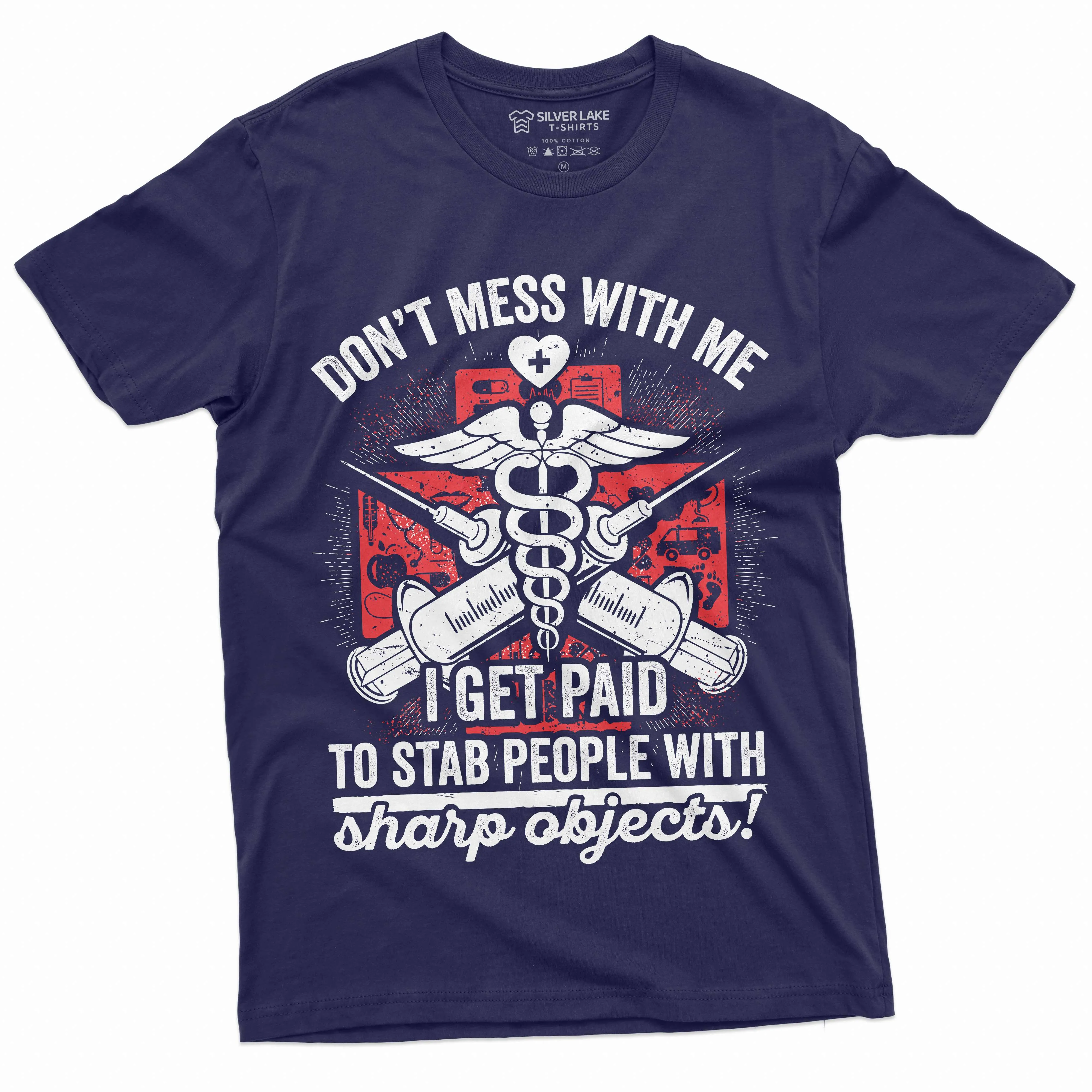 Nurse shirt Funny RN Doctor gift tee shirt stab people with sharp objects Medicine Hospital wife mom