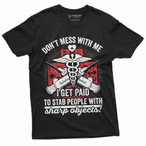 Nurse shirt Funny RN Doctor gift tee shirt stab people with sharp objects Medicine Hospital wife mom
