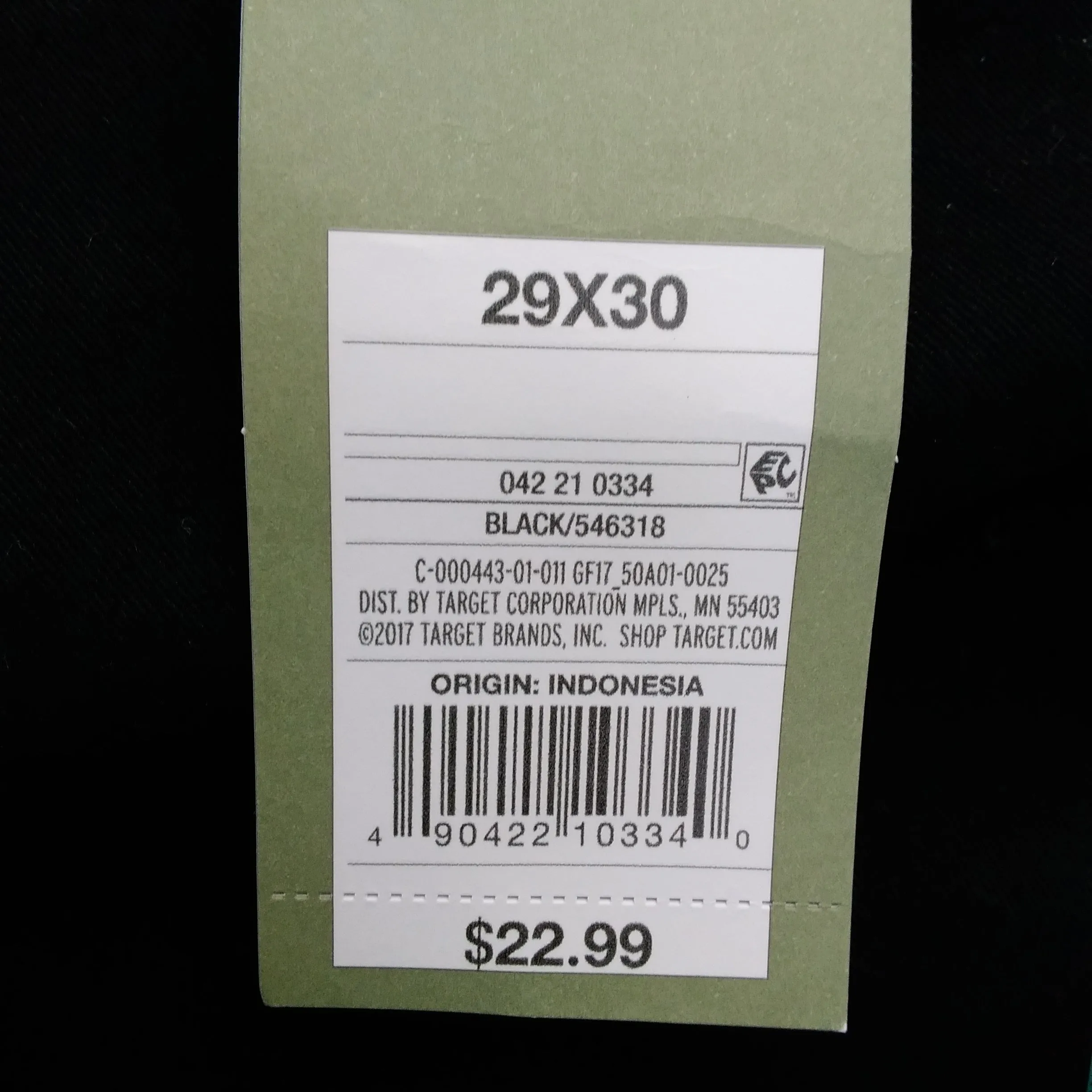 NWT - Goodfellow & Co. Black Athletic Chino Pants - W29 L30