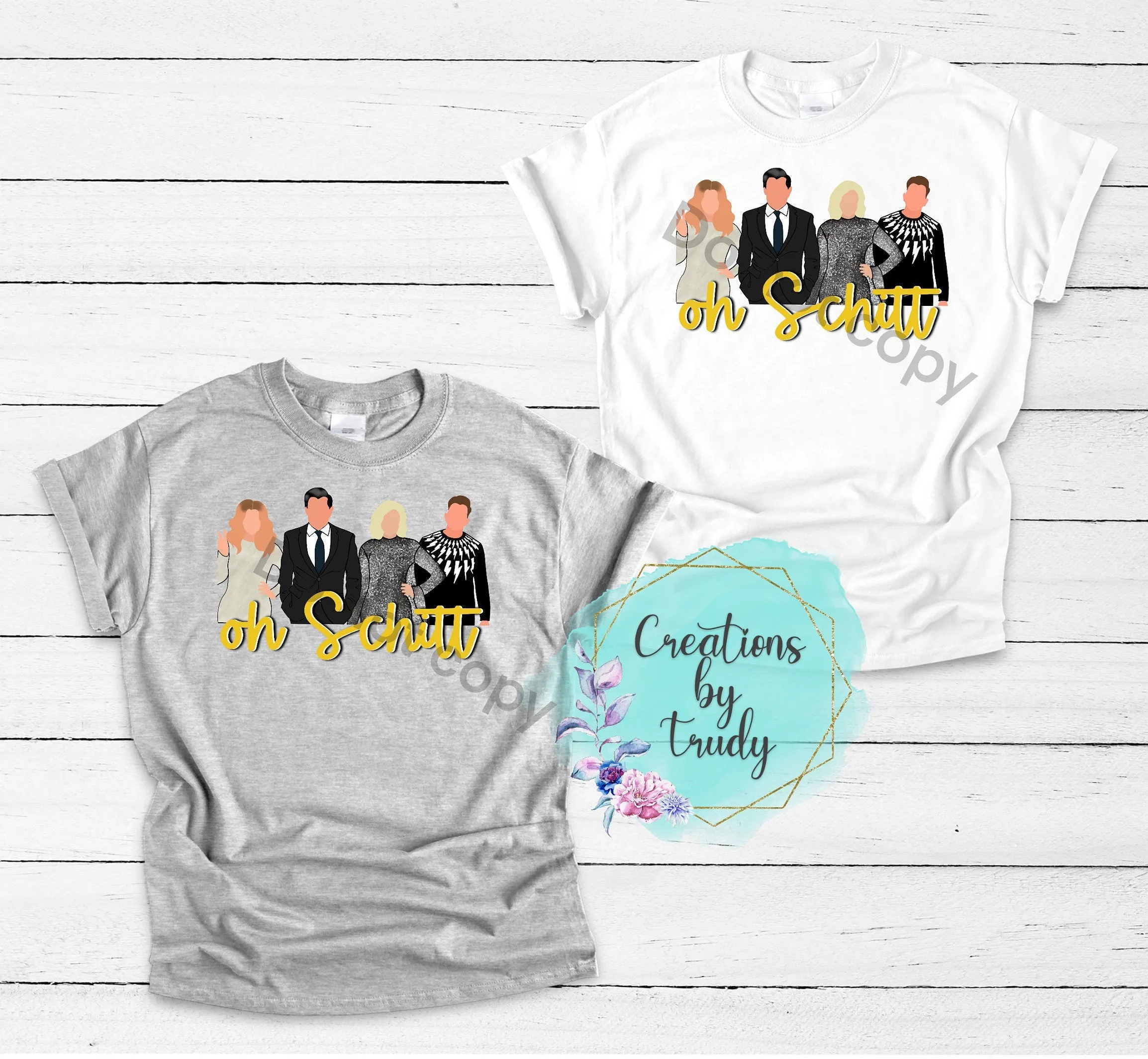 Oh, schitt, schitts creek characters- T SHIRT