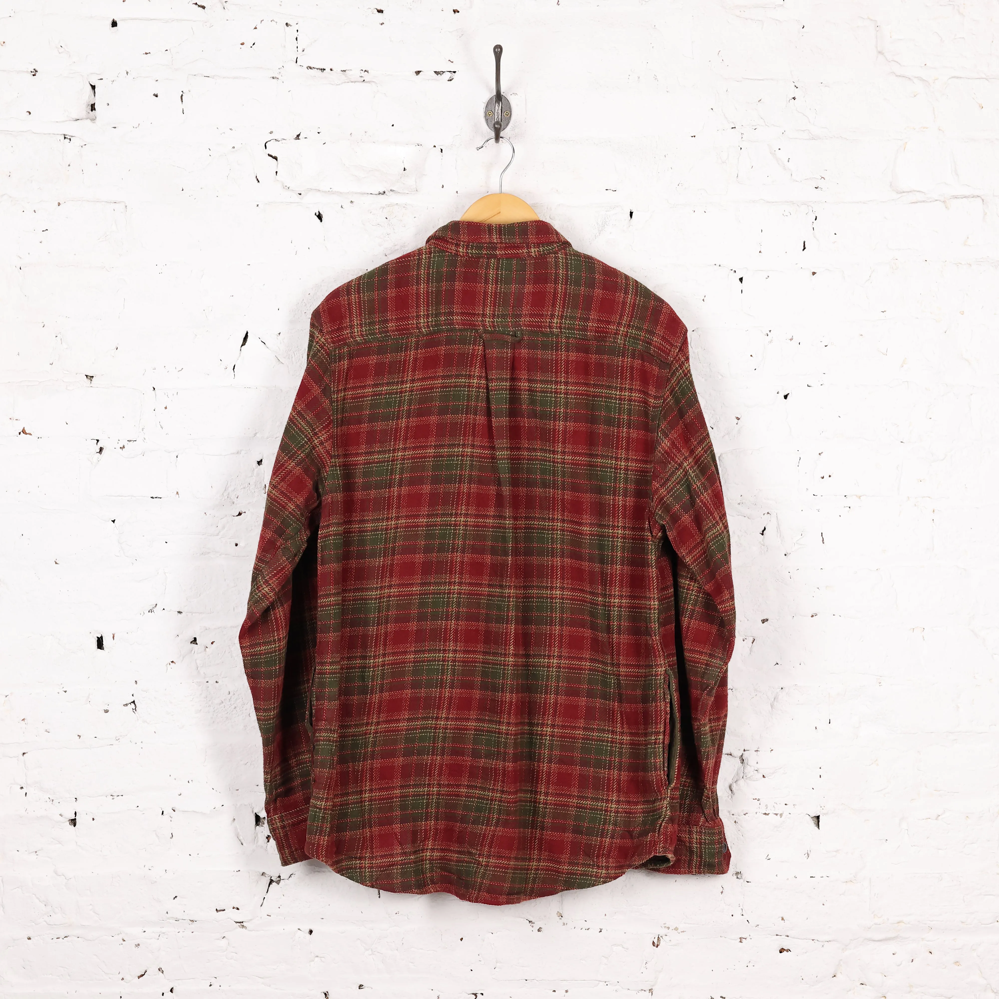 Orvis Plaid Check Flannel Shirt - Red - M