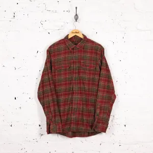 Orvis Plaid Check Flannel Shirt - Red - M
