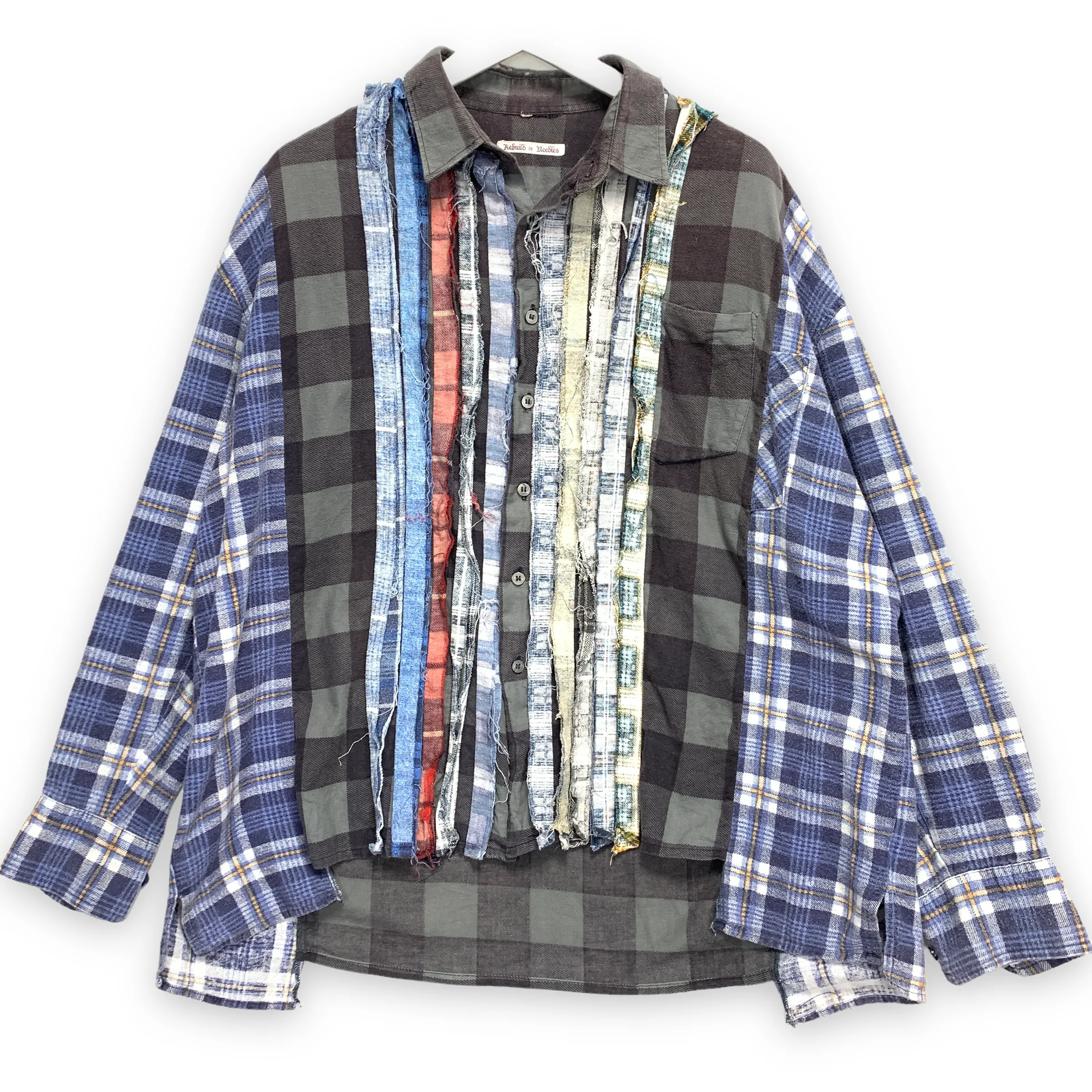[OS] Needles Rebuild Ribbon Cut Oversized Flannel Shirt