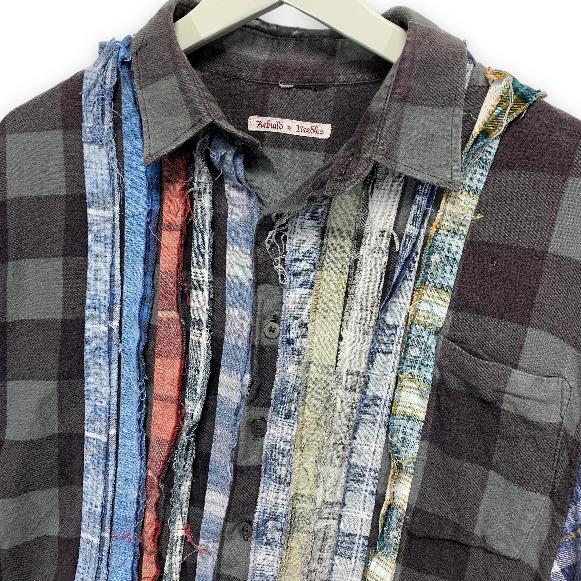 [OS] Needles Rebuild Ribbon Cut Oversized Flannel Shirt