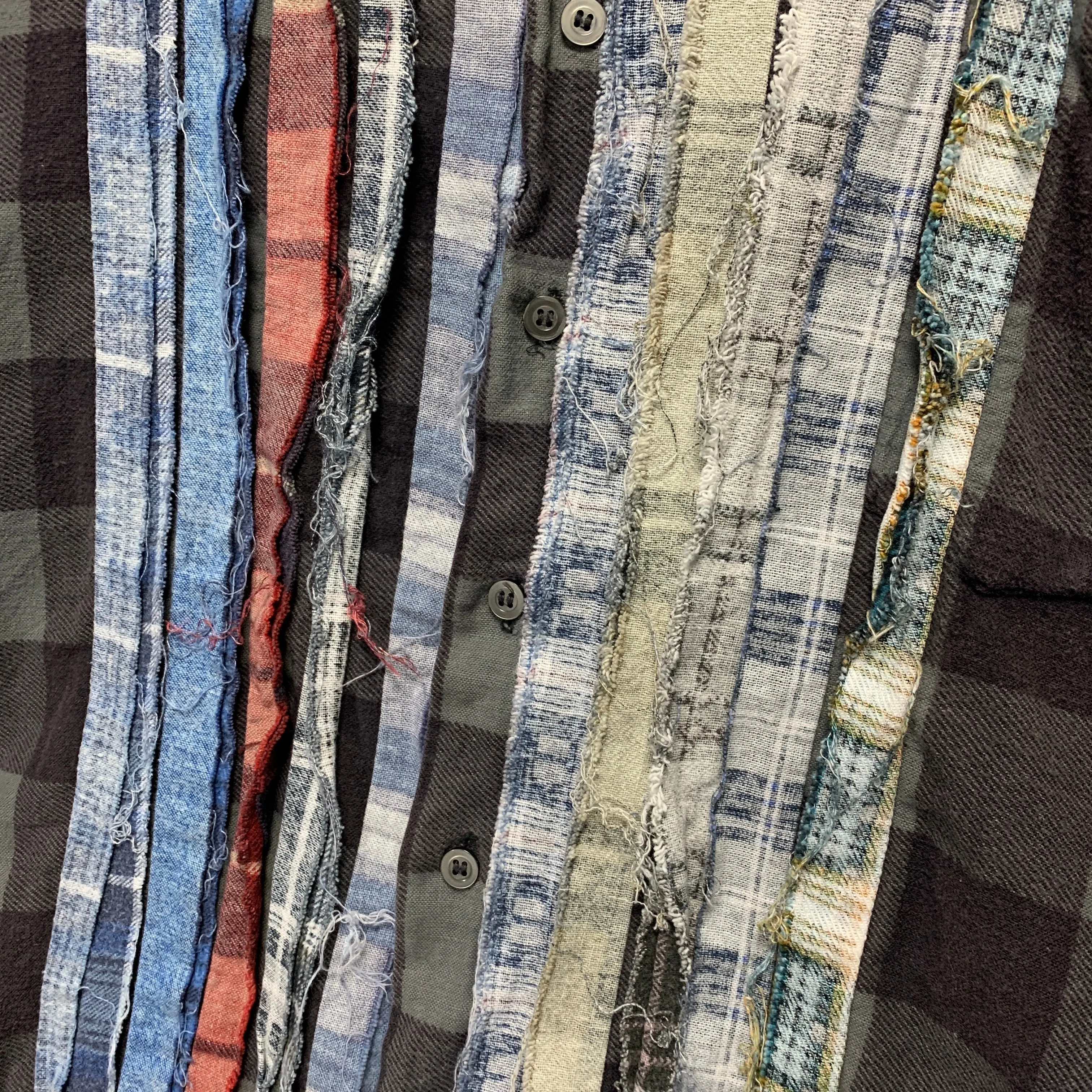 [OS] Needles Rebuild Ribbon Cut Oversized Flannel Shirt