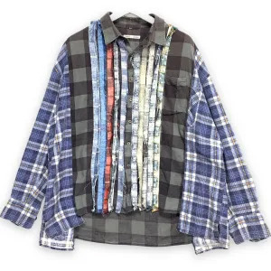 [OS] Needles Rebuild Ribbon Cut Oversized Flannel Shirt