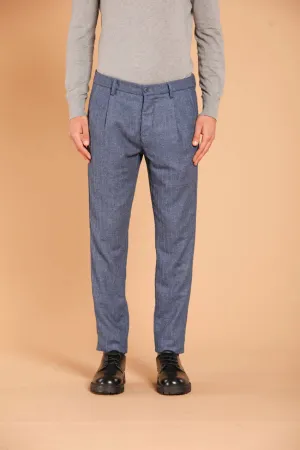 Osaka 1 Pinces men's chino pants in pinstripe flannel carrot fit 