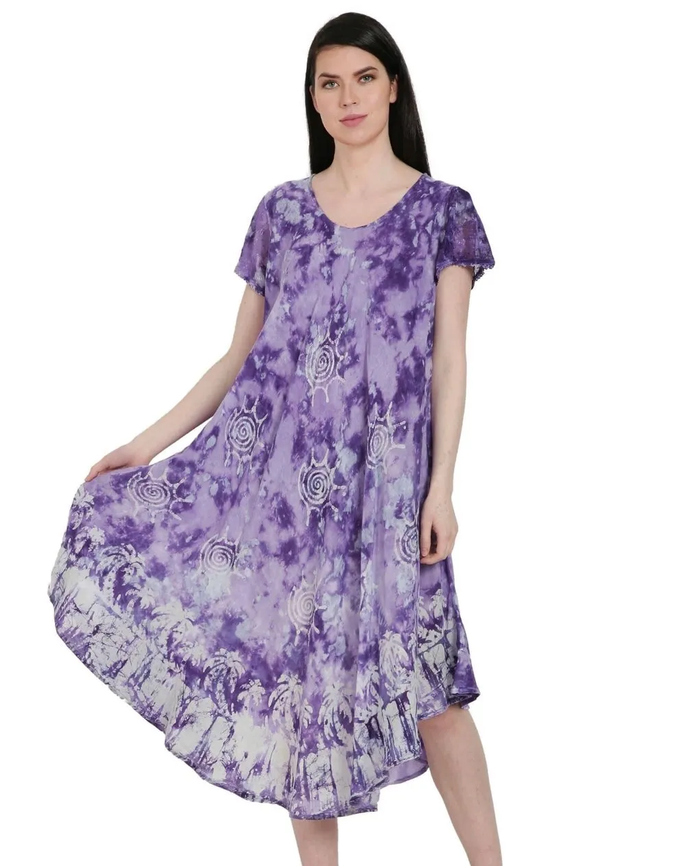 Palm Tree Tie Dye Dress