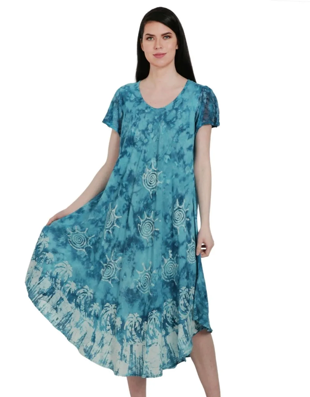 Palm Tree Tie Dye Dress