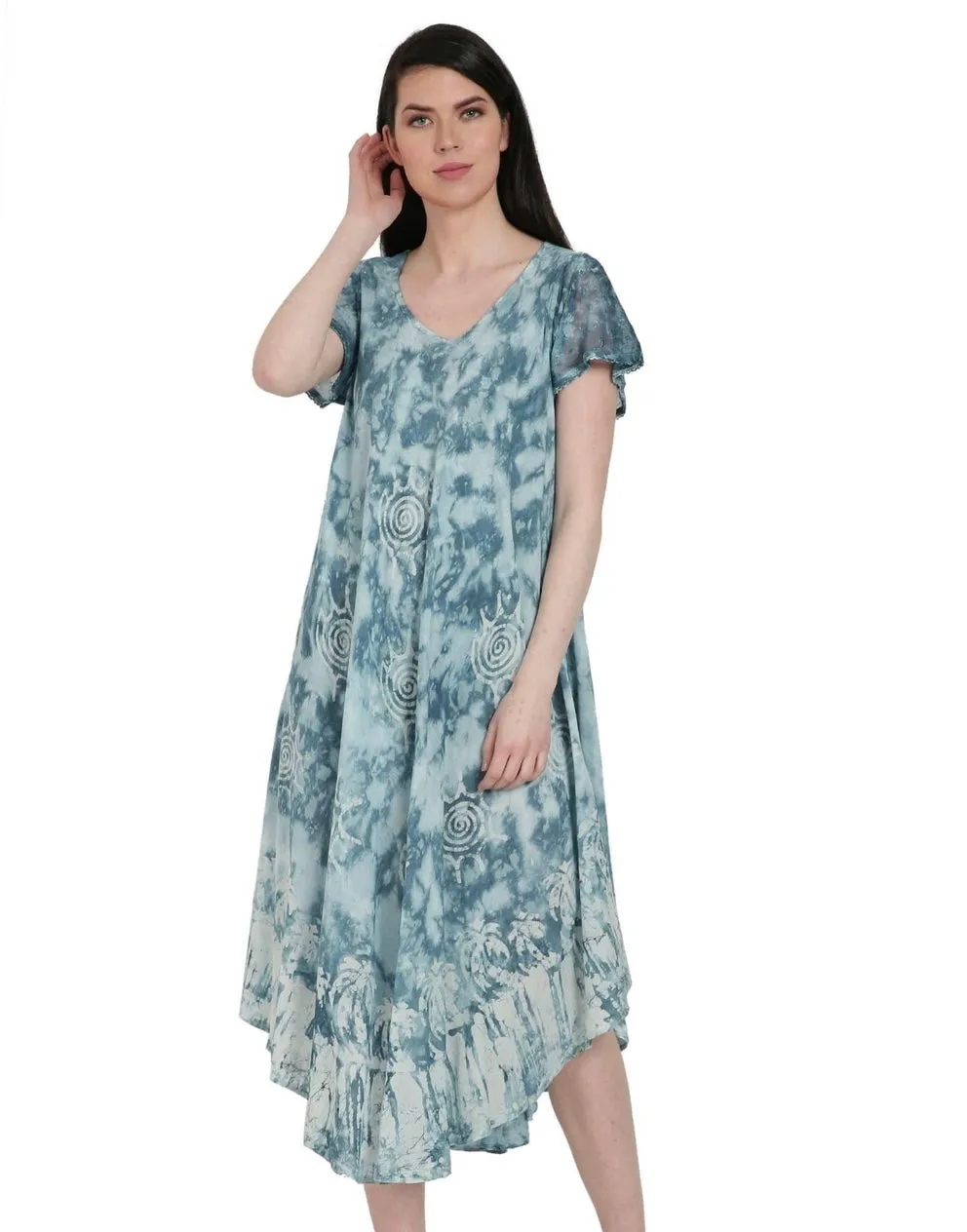 Palm Tree Tie Dye Dress