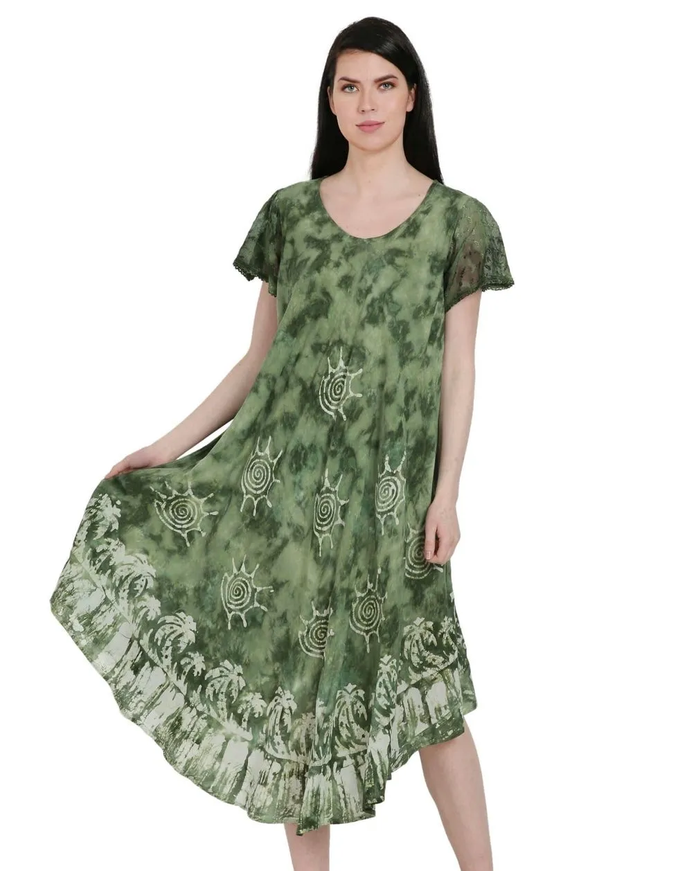 Palm Tree Tie Dye Dress