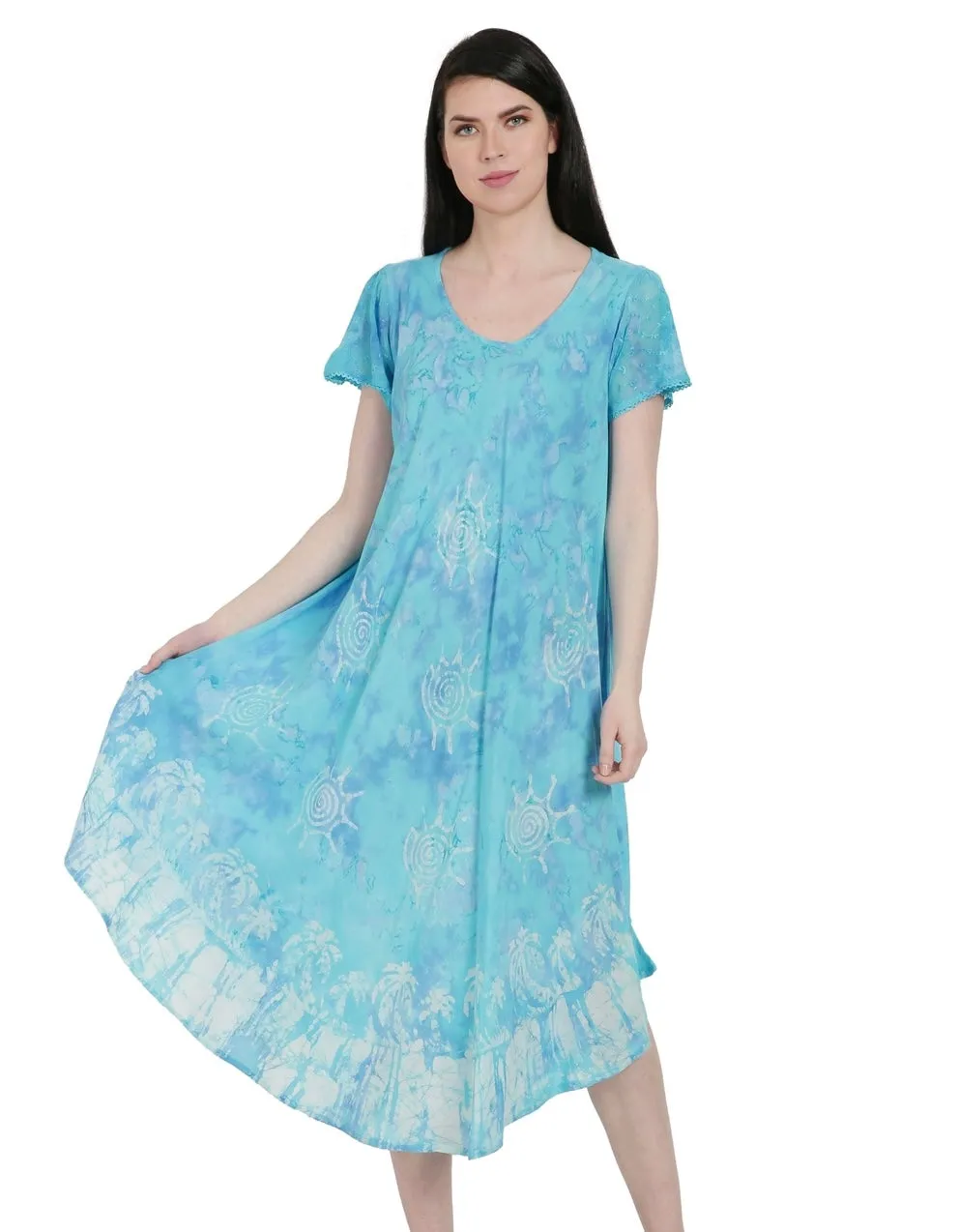 Palm Tree Tie Dye Dress