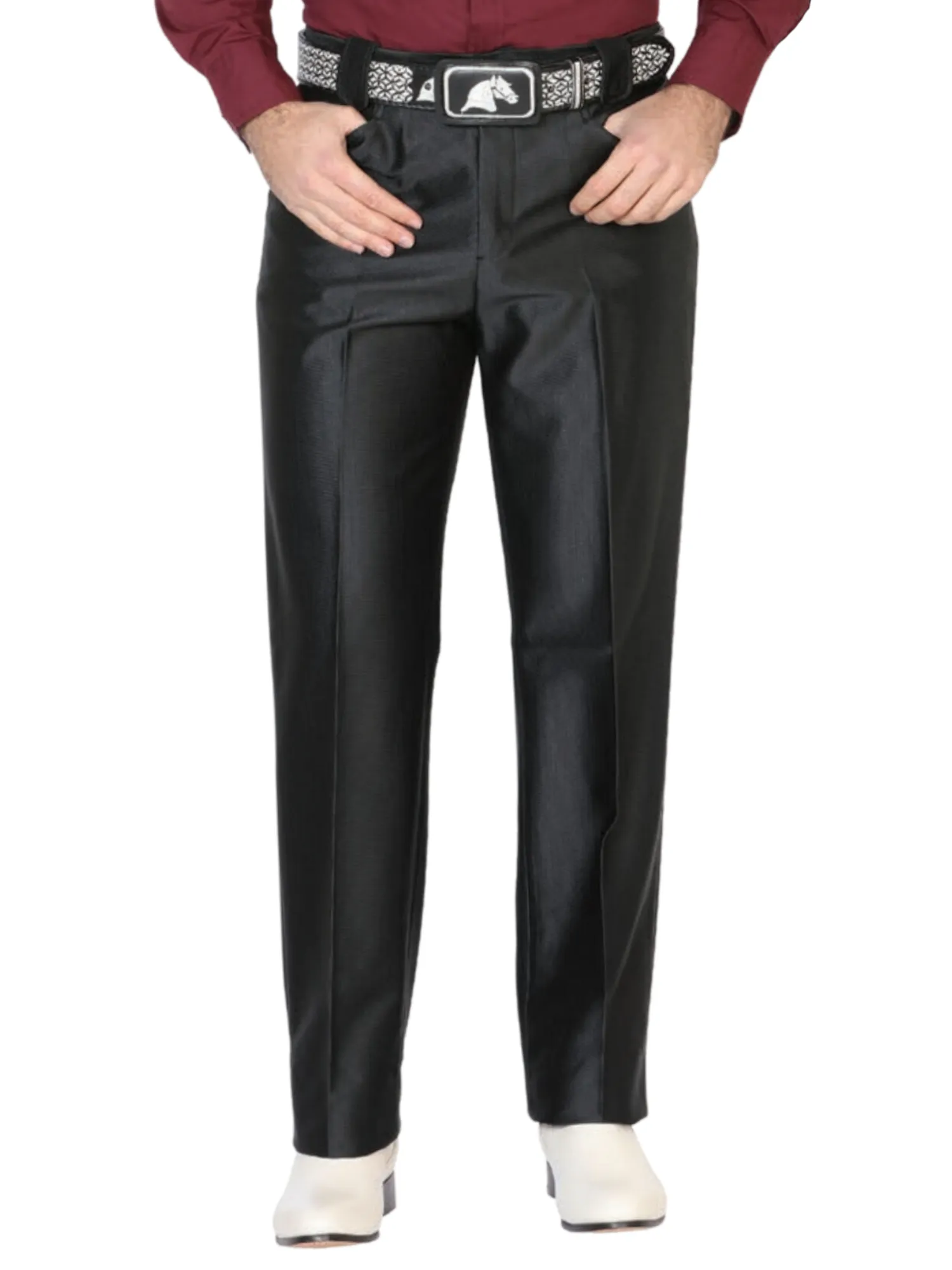 Pantalon de Vestir Liso Negro para Hombre 'El Señor de los Cielos' - ID: 42633