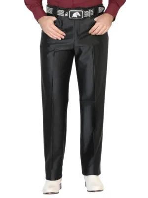 Pantalon de Vestir Liso Negro para Hombre 'El Señor de los Cielos' - ID: 42633