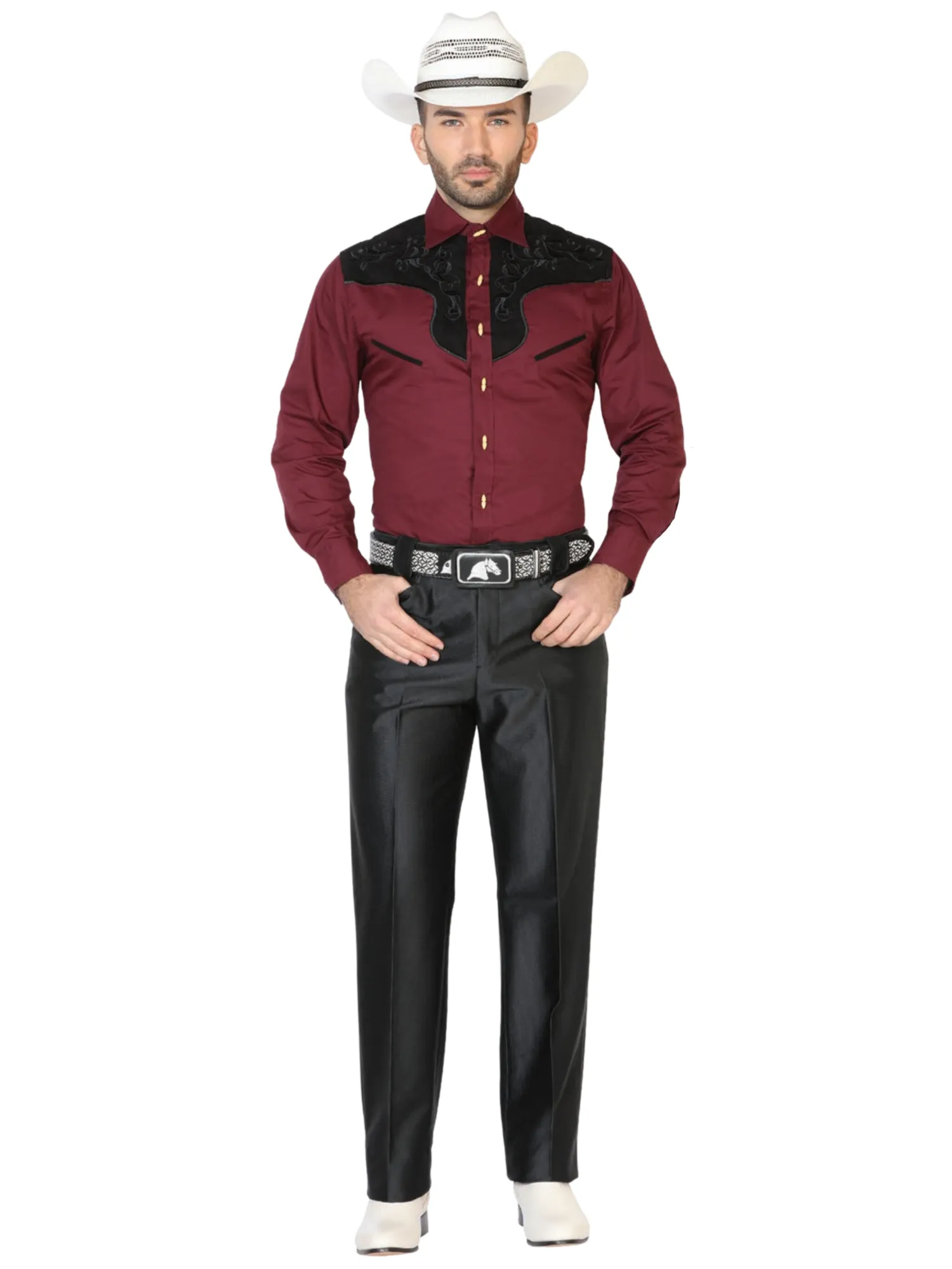 Pantalon de Vestir Liso Negro para Hombre 'El Señor de los Cielos' - ID: 42633