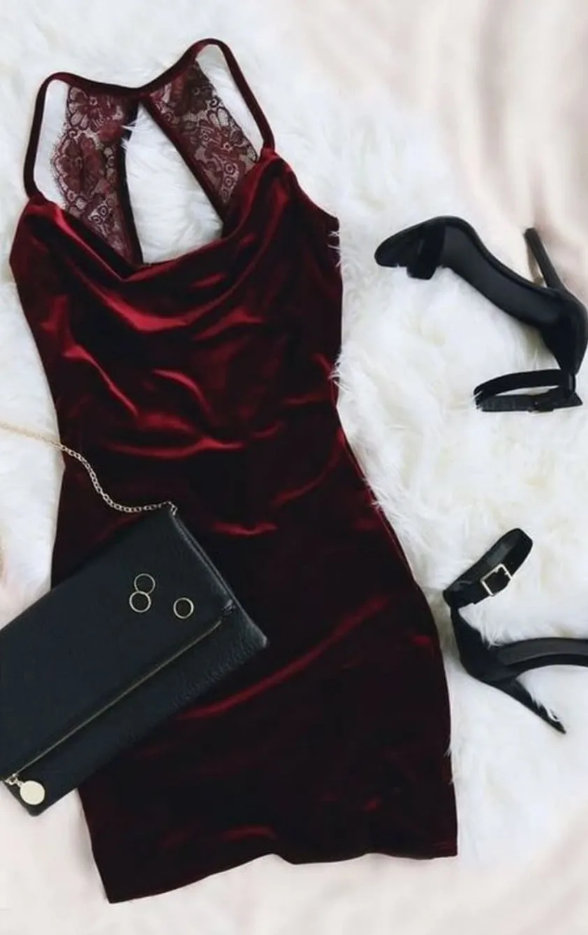 Party Girl Plum Velvet Dress