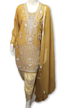 Party Wear Chiffon Dress With Tulip Pants Pakistani Indian Style