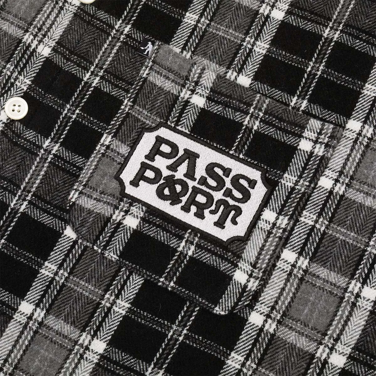 Pass~Port - Yearbook Logo Workers Flannel Black