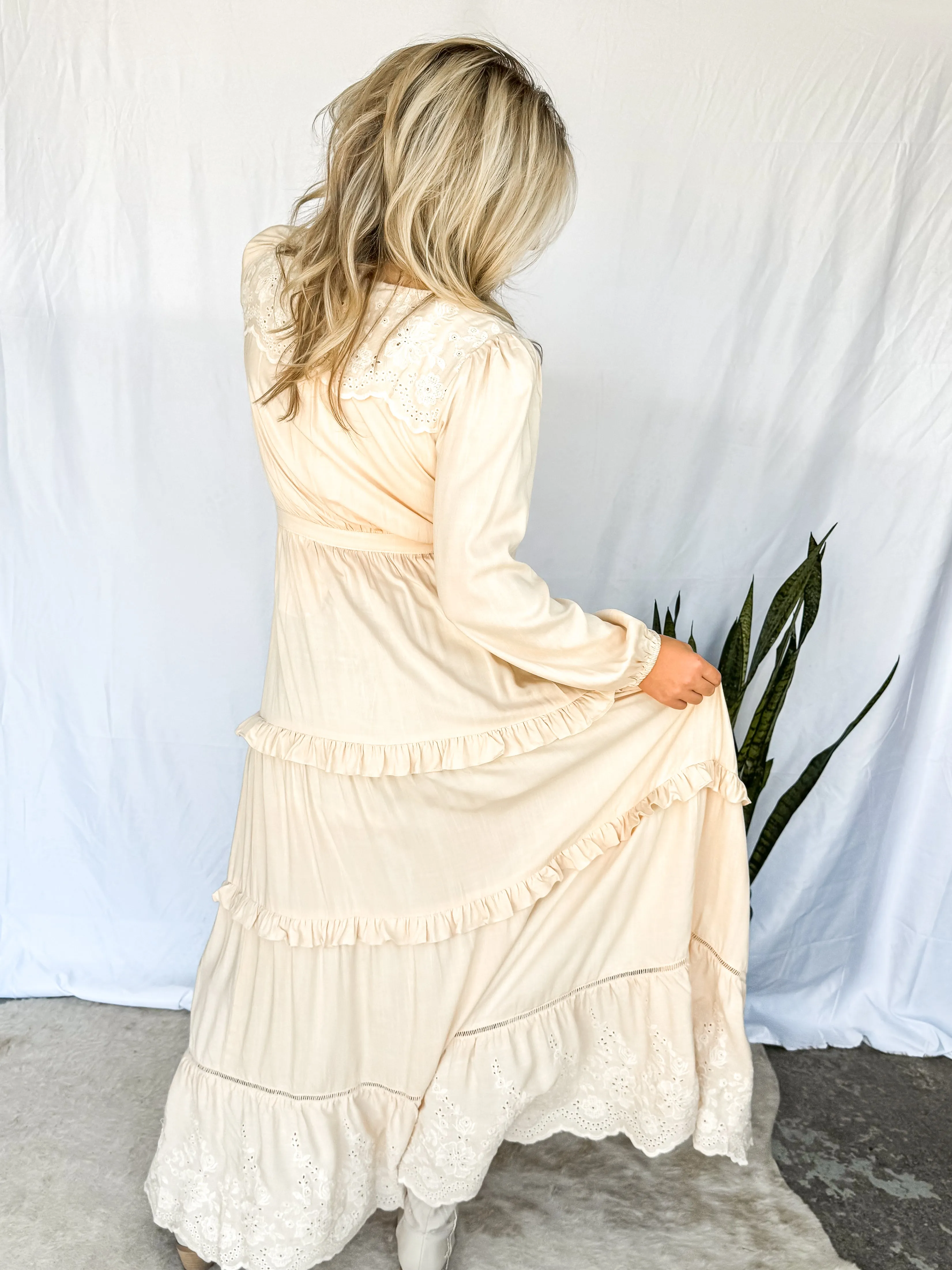 Penelope Boho Embroidered Maxi Kimono Robe