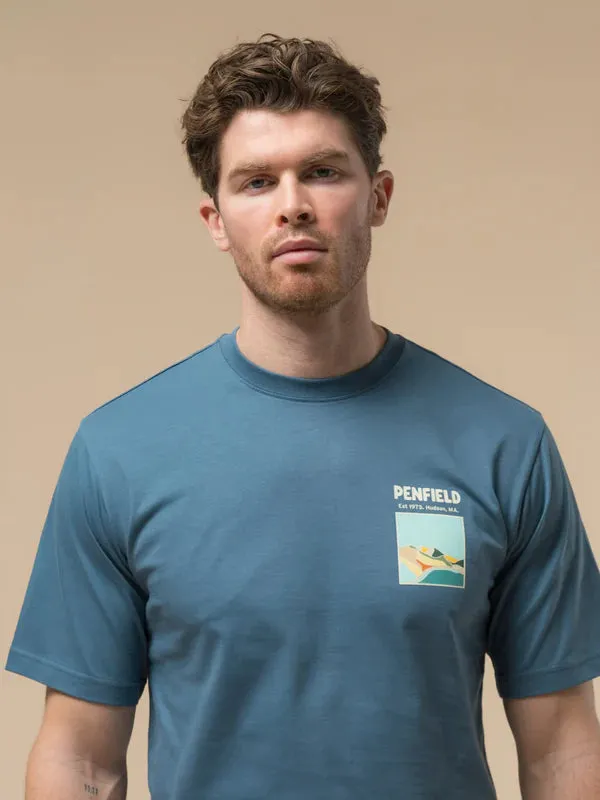 Penfield Block Landscape Graphic T-shirt Blue Fusion