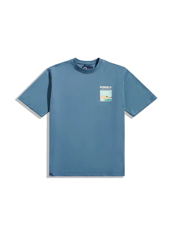 Penfield Block Landscape Graphic T-shirt Blue Fusion