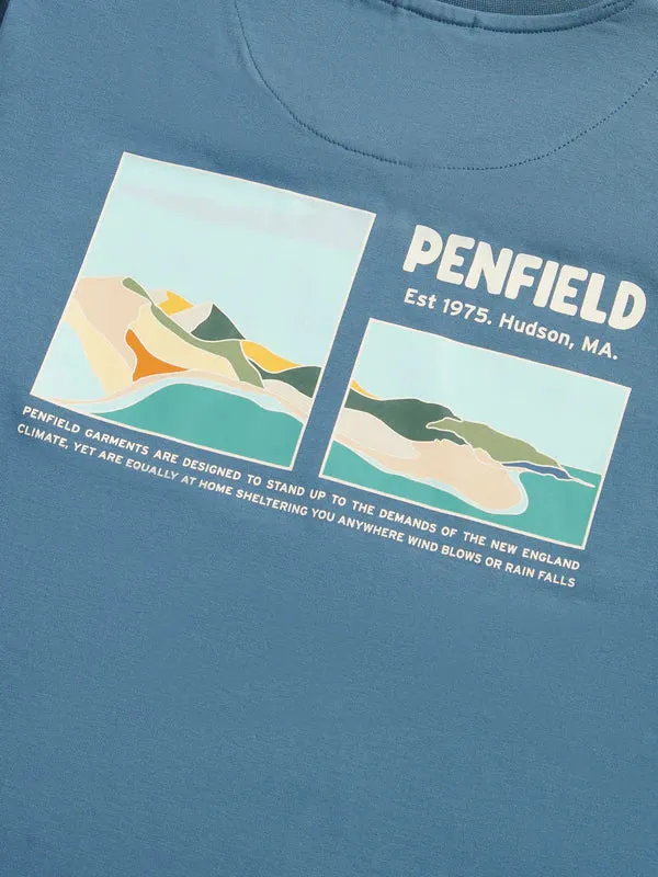 Penfield Block Landscape Graphic T-shirt Blue Fusion