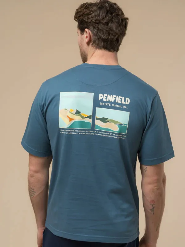 Penfield Block Landscape Graphic T-shirt Blue Fusion