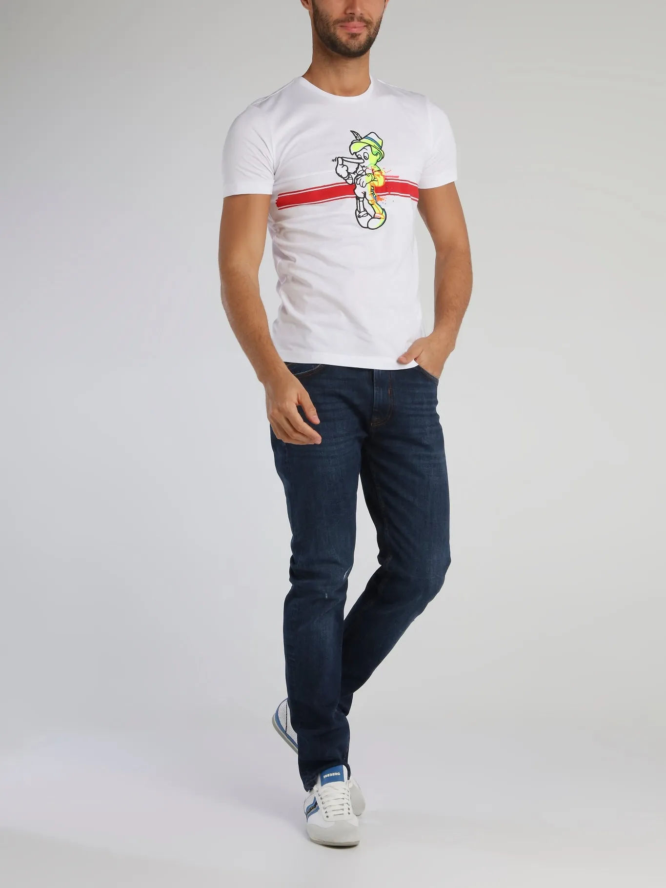 Pinocchio White Crewneck T-Shirt