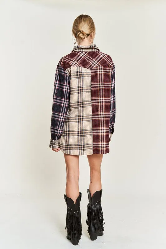 Plaid Flannel Shirt Dress