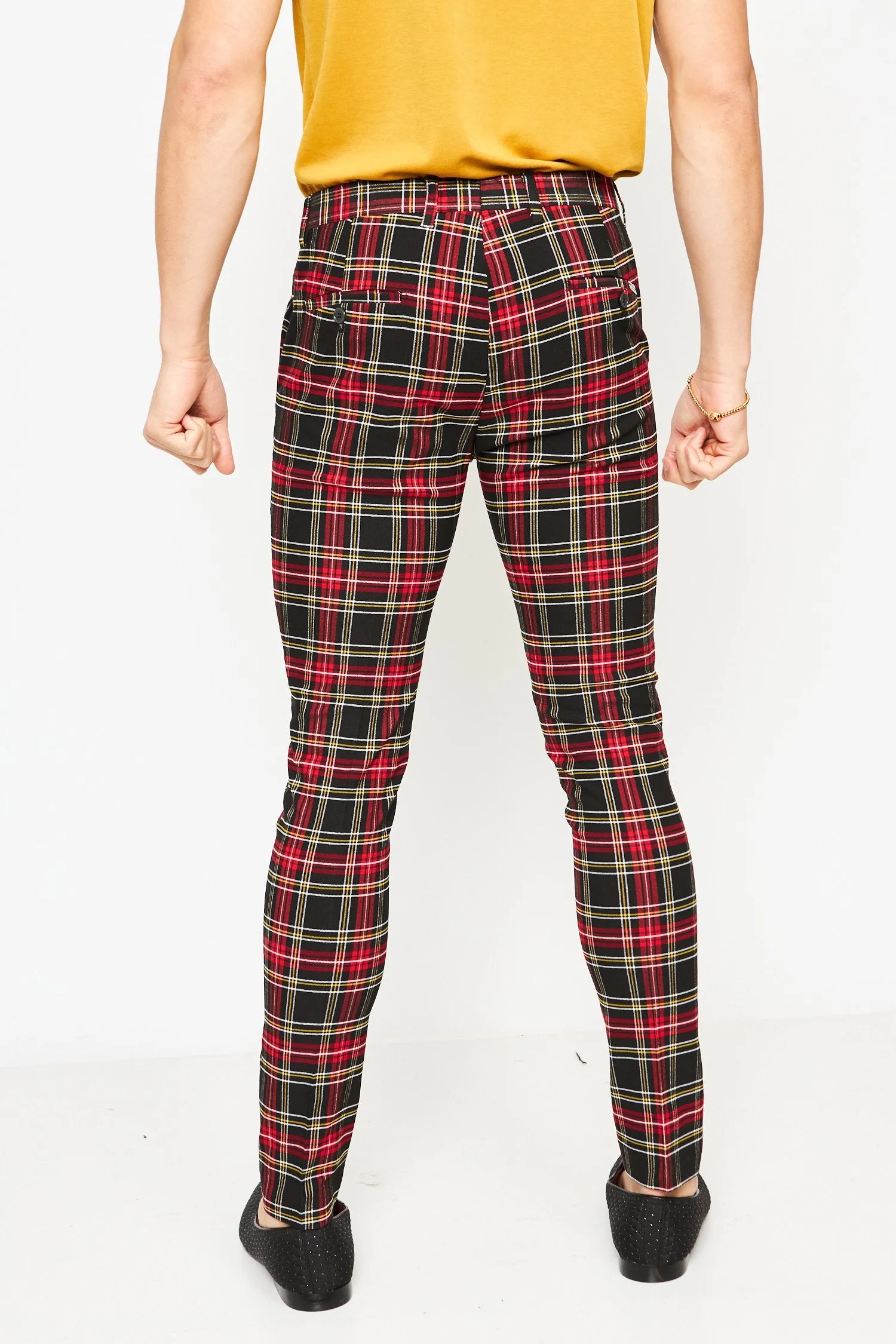PLAID TROUSERS - BLACK & WHITE