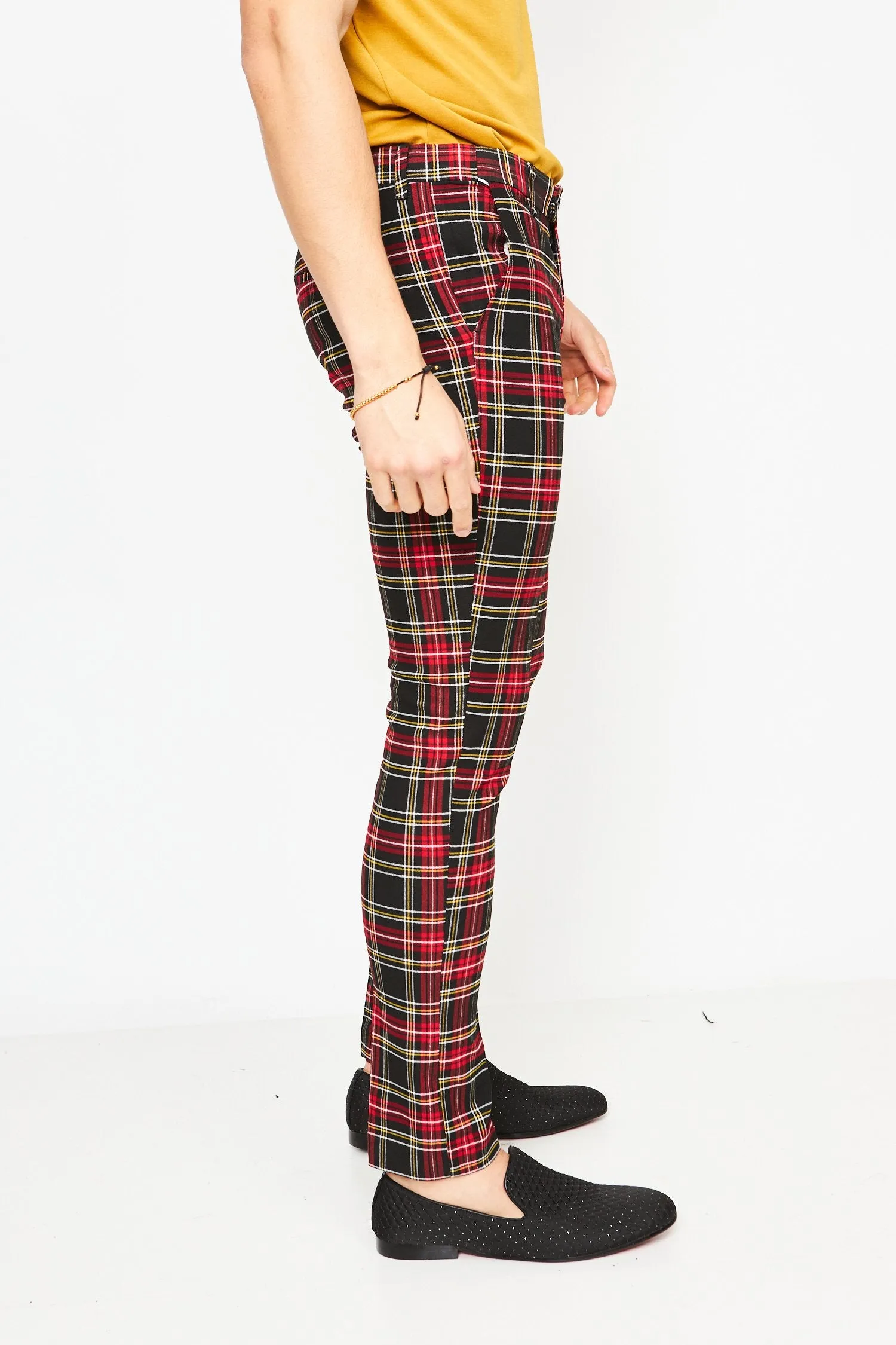 PLAID TROUSERS - BLACK & WHITE