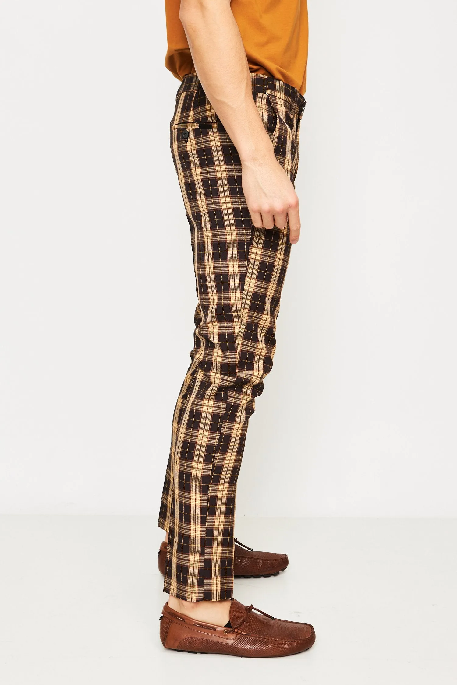 PLAID TROUSERS - BLACK & YELLOW
