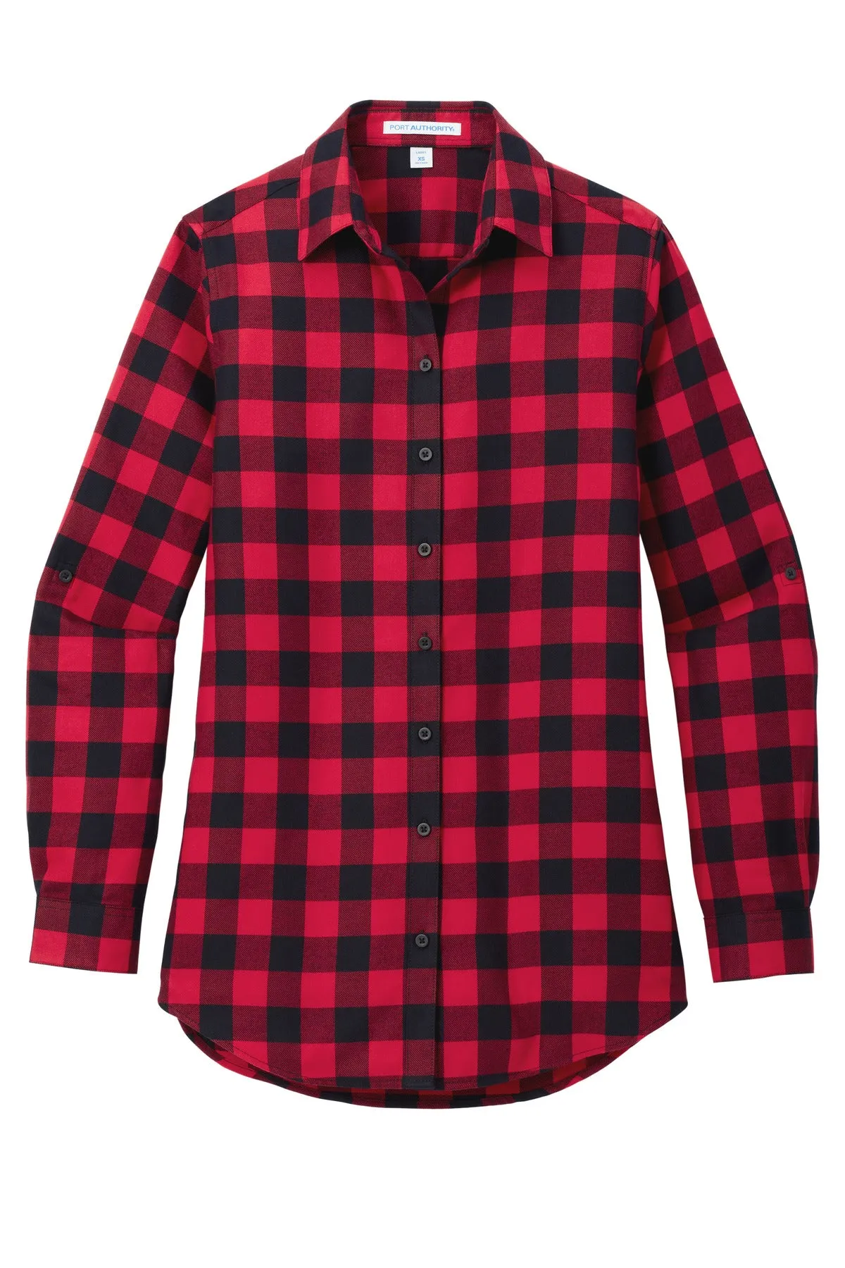 Port Authority Women's Plaid Flannel Tunic . LW668 Red/ Black Buffalo Check