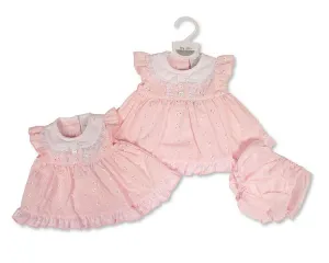 Premature Baby Dress with Lace and Embroidery (3-8 LBS) (PK6) PB-20-708