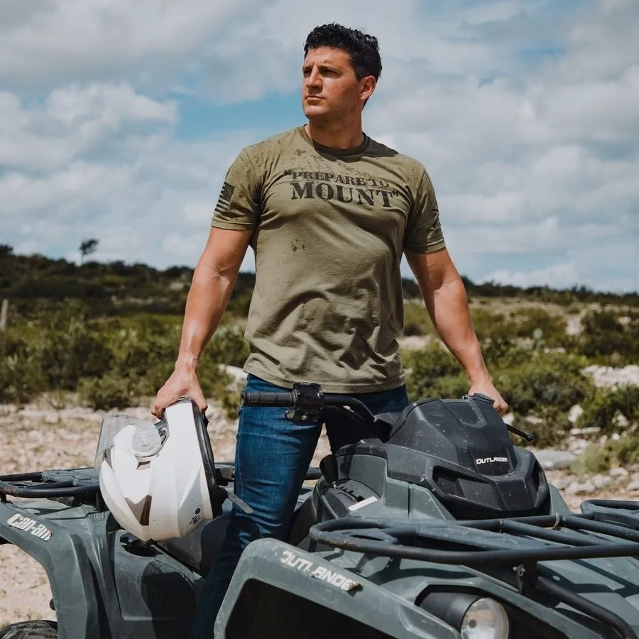 Prepare To Mount T-Shirt - Military Green
