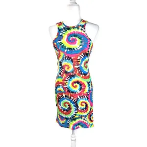 Printed Tie Dye Mini Bodycon Dress