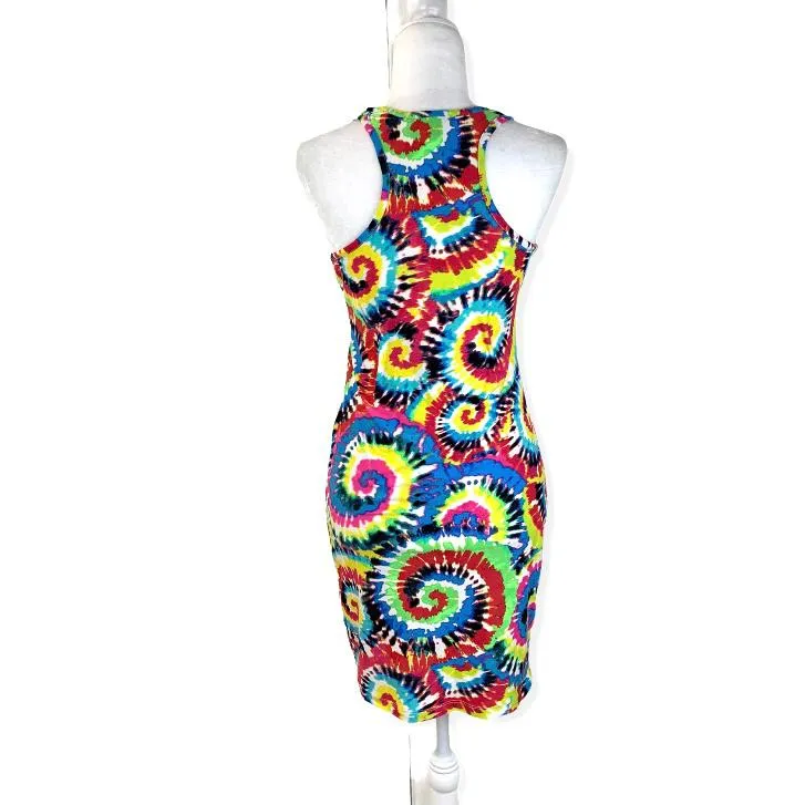 Printed Tie Dye Mini Bodycon Dress