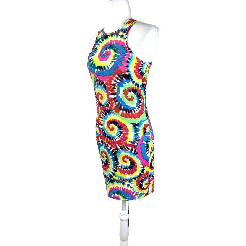 Printed Tie Dye Mini Bodycon Dress