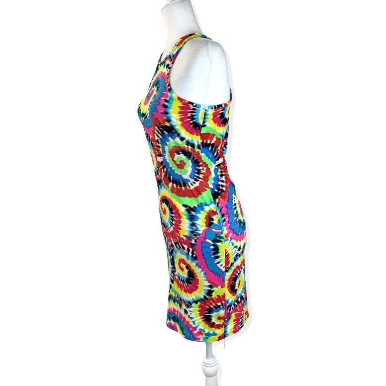 Printed Tie Dye Mini Bodycon Dress