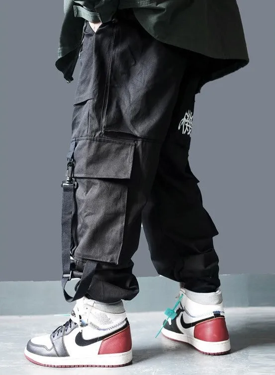 "Mechanical style" Multi-Pocket Cargo Pants