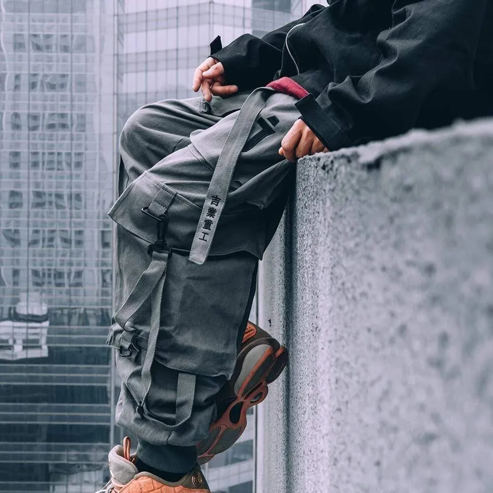 "Mechanical style" Multi-Pocket Cargo Pants