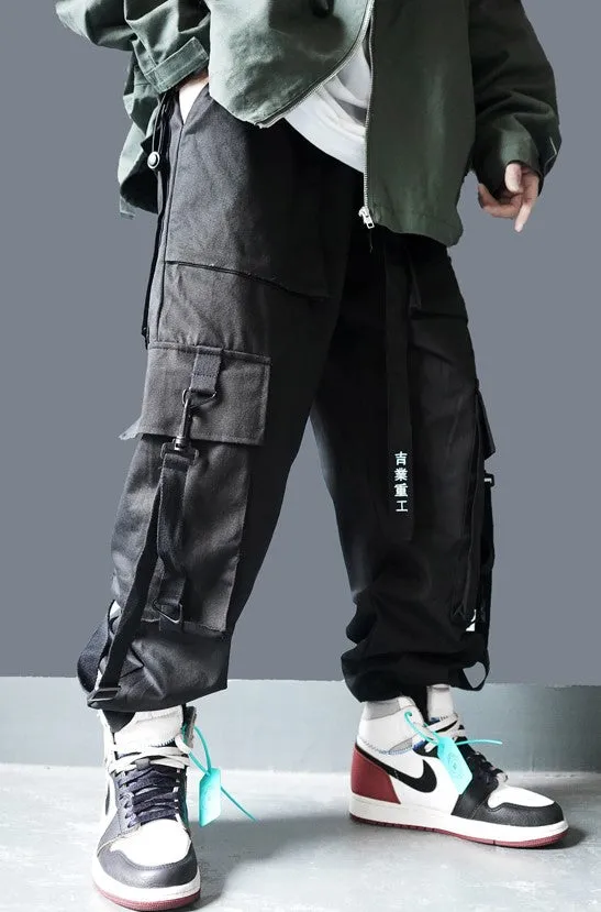"Mechanical style" Multi-Pocket Cargo Pants