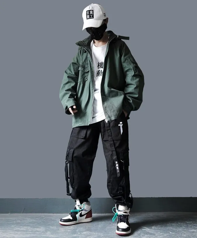 "Mechanical style" Multi-Pocket Cargo Pants