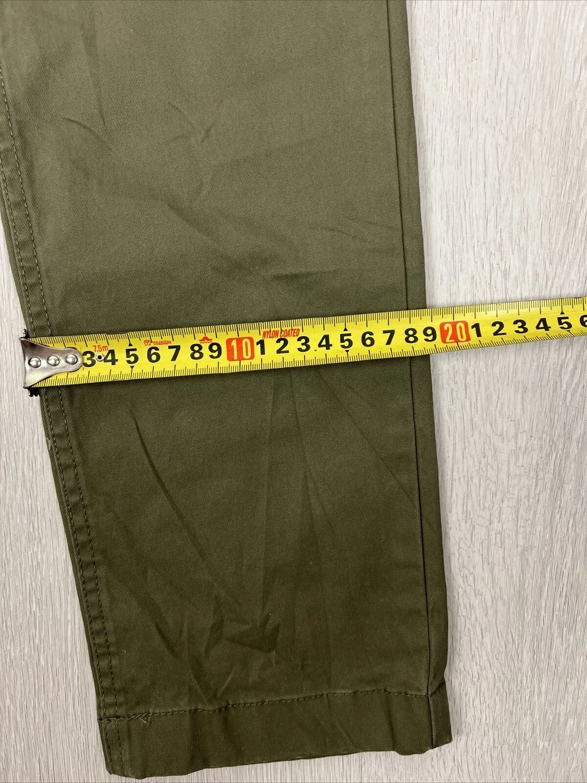 RB Sellars Mens Moulamein Mens Olive Slim Fit Trouser Chinos Size 36 x 34 (New)