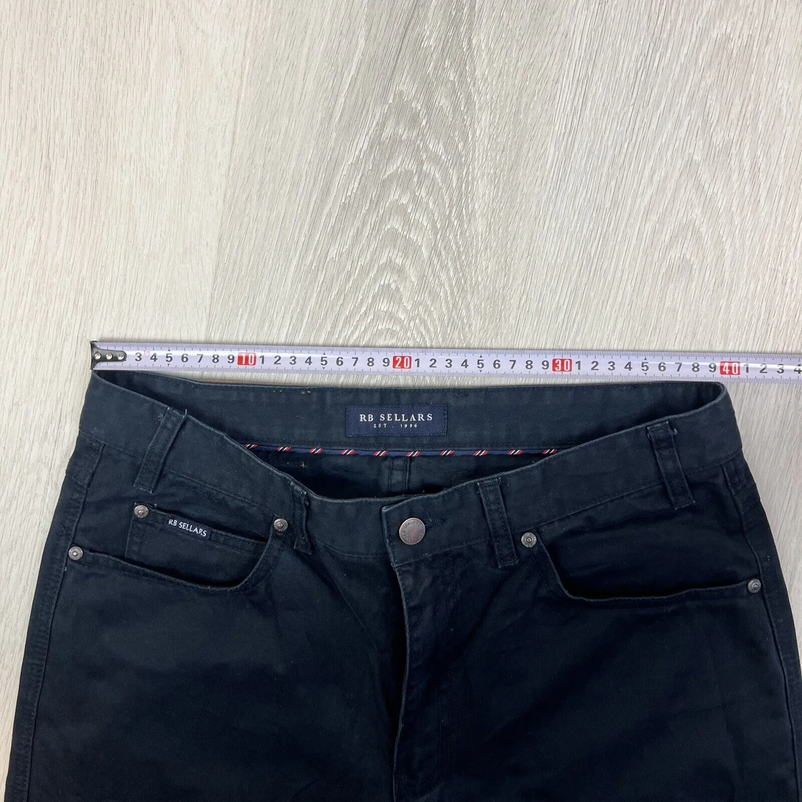 RB Sellars Mens Navy Blue Dudley Classic Fit Trouser Chinos Size 34