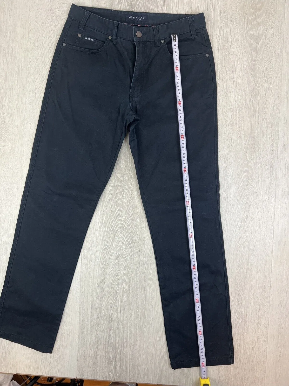 RB Sellars Mens Navy Blue Dudley Classic Fit Trouser Chinos Size 34