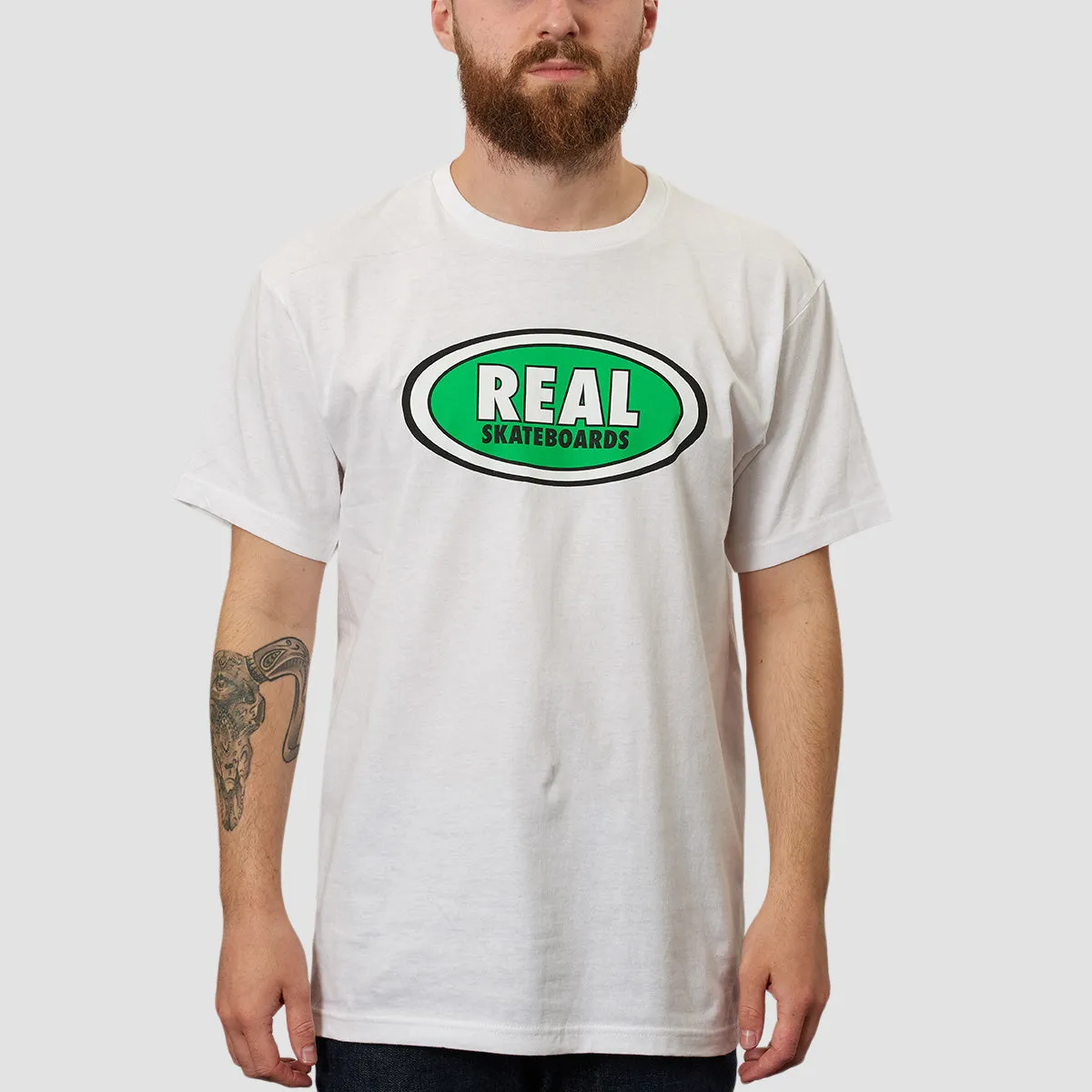 Real Oval T-Shirt White/Green